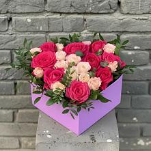 Цветочная композиция из Розы в коробке в Поздняково