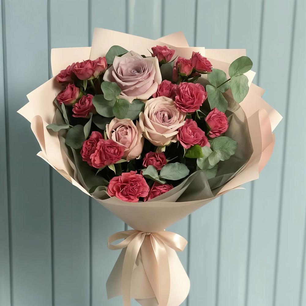 Букет цветов из: Гвоздики и Розы в Поздняково