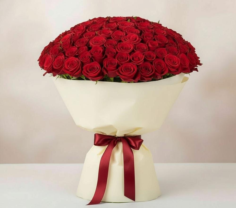 Букет 101 Красная роза Милано в Поздняково