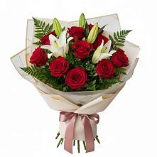 Букет цветов из:  Лилии и Розы в Поздняково