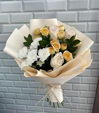 Букет цветов из:  Розы и Хризантемы в Поздняково