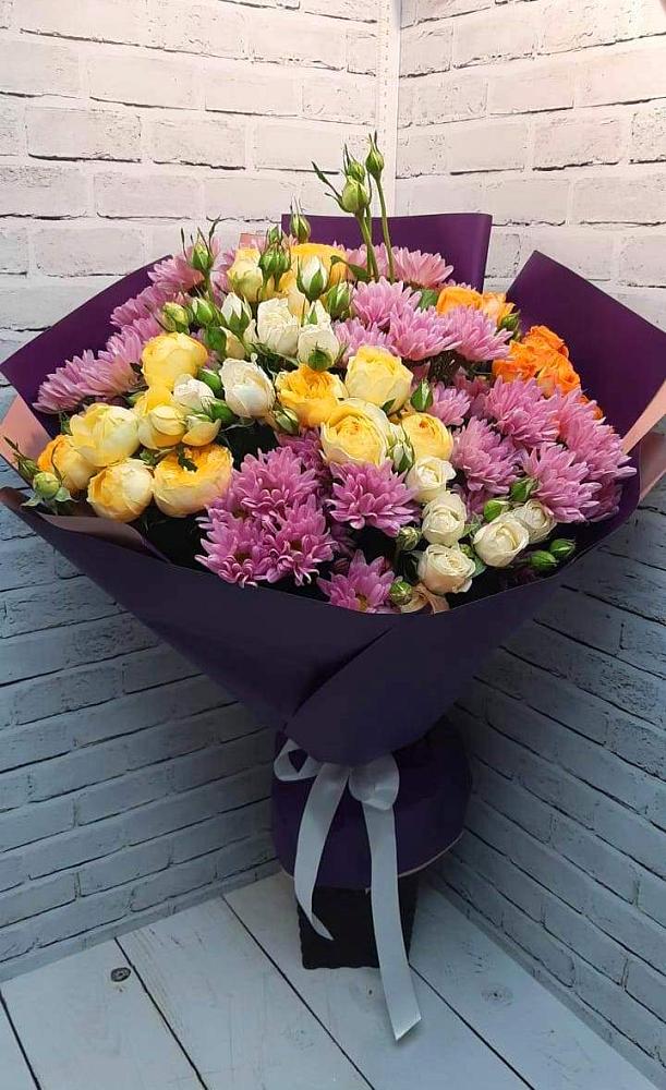 Букет цветов из: Хризантемы и Розы в Поздняково