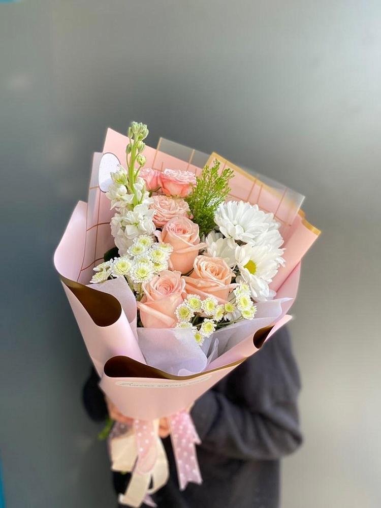 Букет цветов из: Хризантемы и Розы в Поздняково