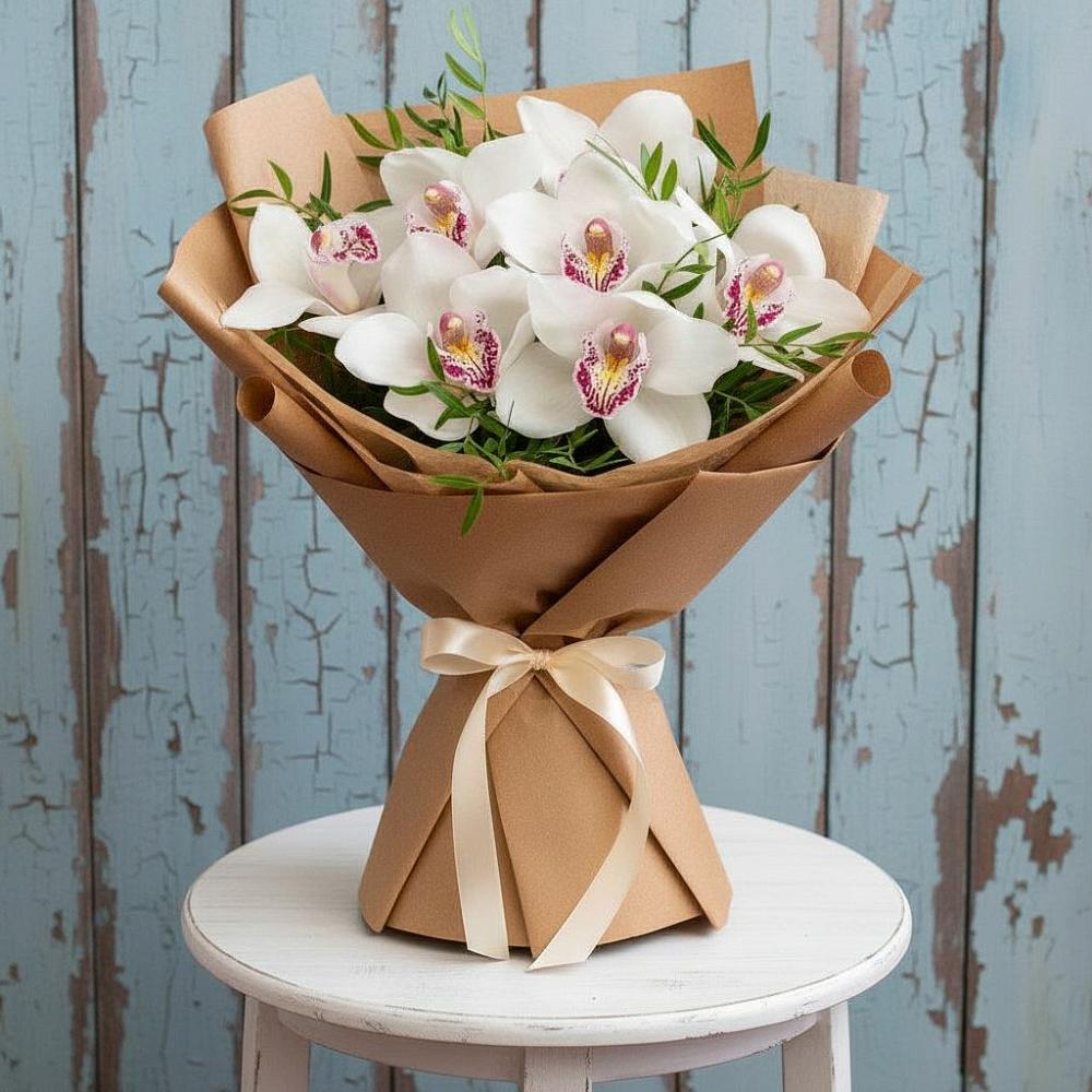 Букет цветов из: Орхидеи и Розы в Поздняково