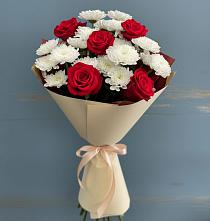 Букет цветов из:  Розы и Хризантемы #REPLACE_PRED# Поздняково