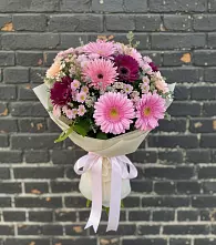 Букет цветов из:  Герберы и Хризантемы в Поздняково