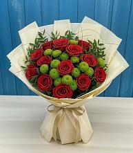 Букет цветов из:  Розы и Хризантемы в Поздняково