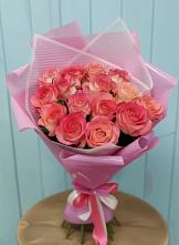 Букет 15 Розовых роз Равель #REPLACE_PRED# Поздняково