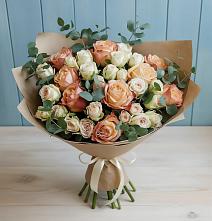 Букет цветов из:  Альстромерии и Розы в Поздняково
